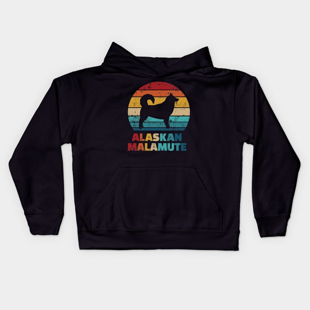 Alaskan Malamute vintage Kids Hoodie by Designzz